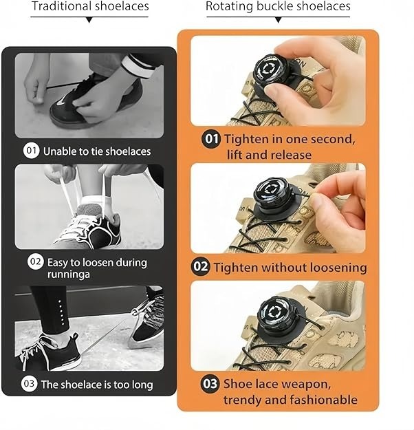 Tali sepatu putar - Automatic Rotating Shoelace Buckle - Gambar 6